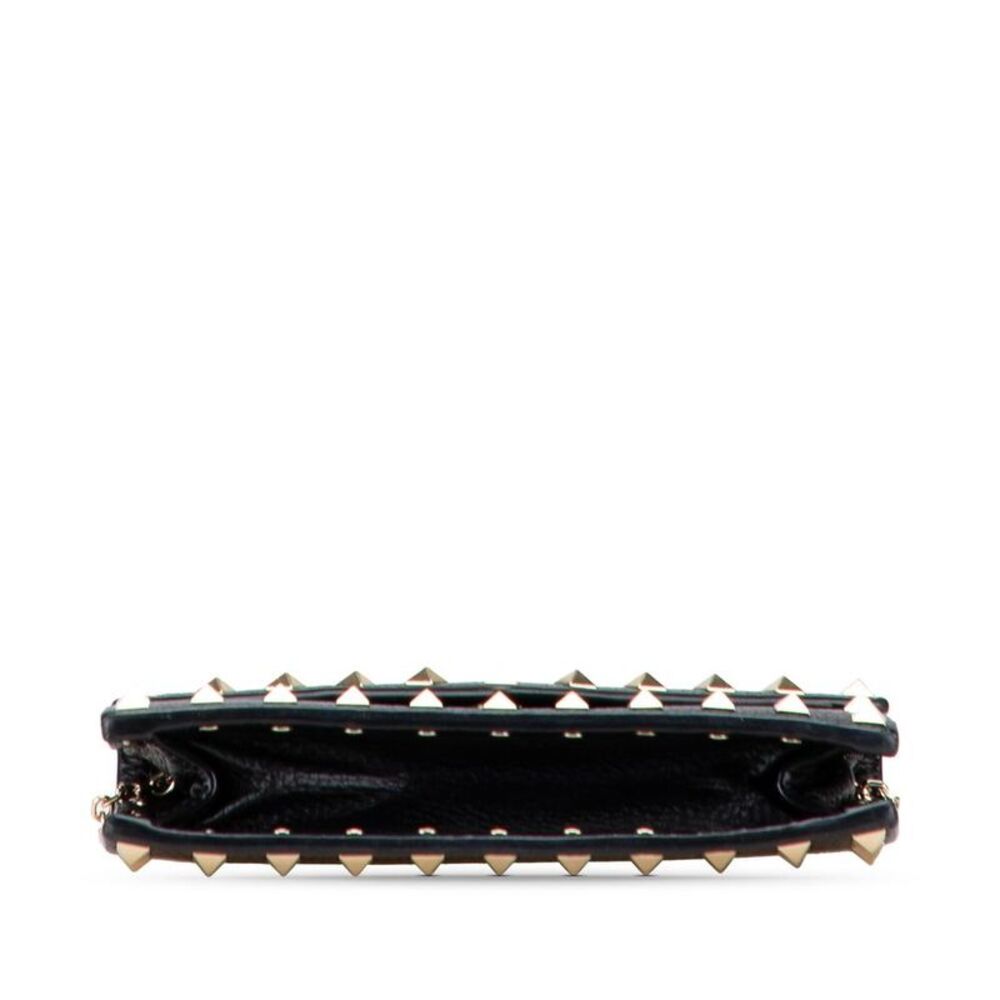 Pre Loved valentino Rockstud Wallet on Chain Women Black Crossbody Bags - Picture 3 of 8